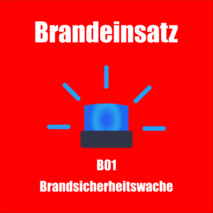 Titelbild in rot gehalten mit dem Text "Brandeinsatz"