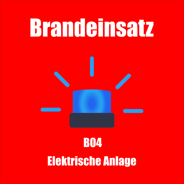 Titelbild in rot gehalten mit dem Text "Brandeinsatz"