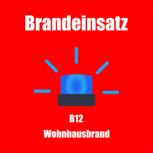 Titelbild in rot gehalten mit dem Text "Brandeinsatz"