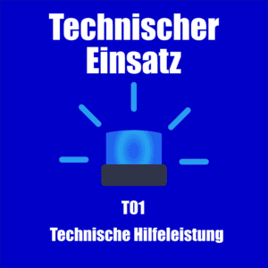 Titelbild in blau gehalten mit dem Text "Technischer Einsatz"