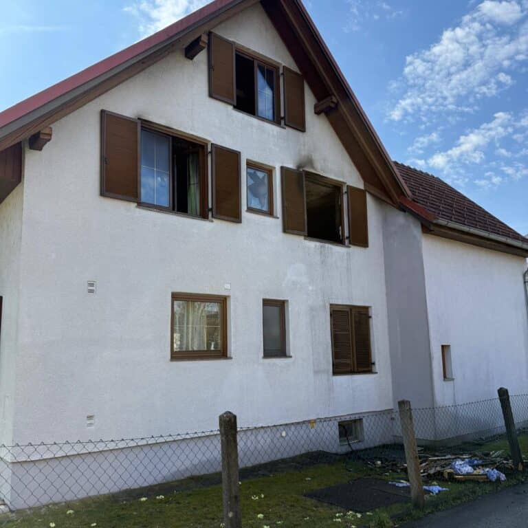 Bild zeigt Feuerwehrleute bei der Arbeit