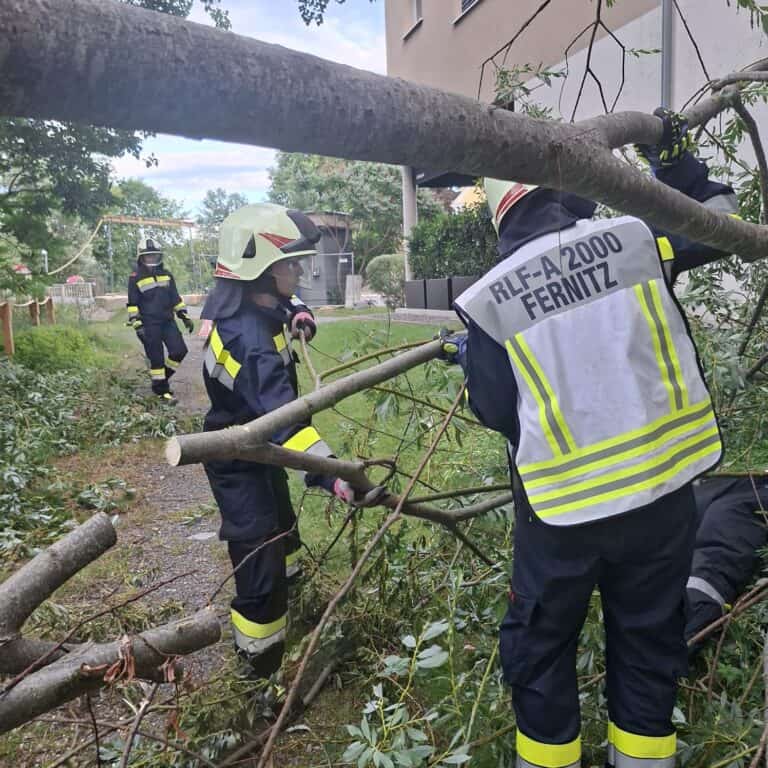 Feuerwehrleute beim Arbeiten