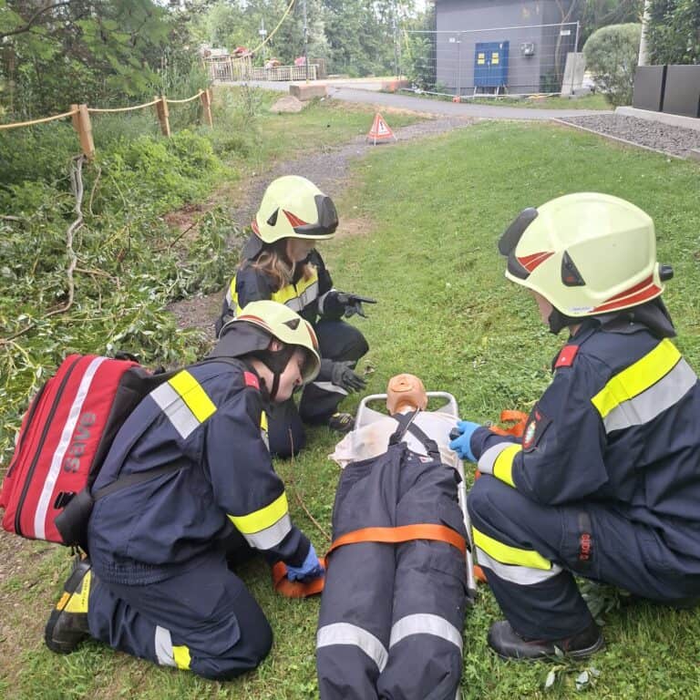 Feuerwehrleute beim Arbeiten